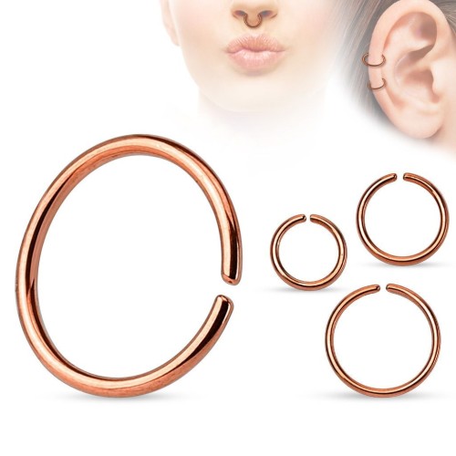 Piercing do nosu - kruh zlacený (1,2 x 8 mm)