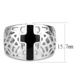 Ocelový prsten s černým řížem (55) [1]