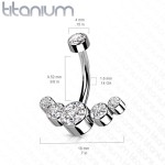 Piercing do pupíku - TITAN duhové zirkony