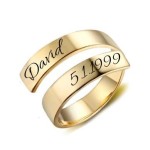 Zlacený ocelový prsten s možností rytiny