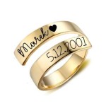 Zlacený ocelový prsten s možností rytiny