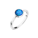 Stříbrný prsten se syntetickým opálem modrý kulatý 15001.3 [0]