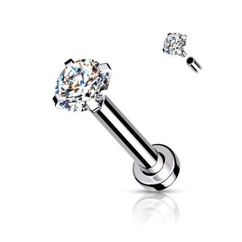 Piercing do brady / cartilage / tragus (1,2 x 8 mm, kamínek 3 mm)