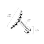 Piercing do brady / ucha TITAN černý (1,2 x 6 mm)