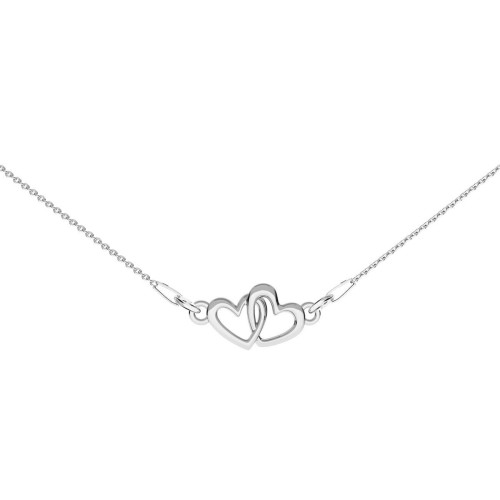 Stříbrný náhrdelník s propojenými srdíčky