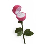 Dárková krabička na prsten - růže na stonku, barva růžová [1]
