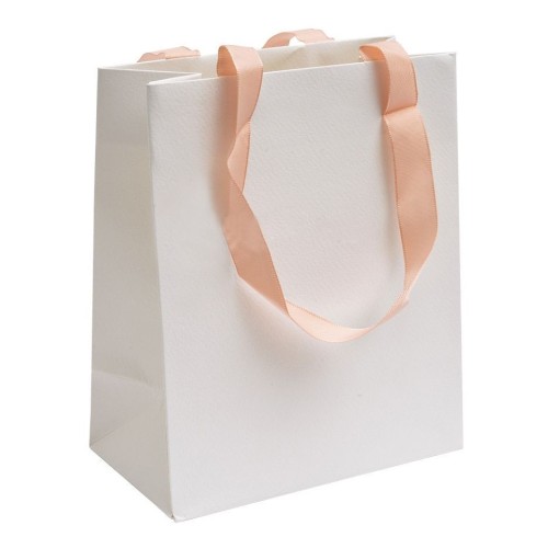 Bílá dárková taška s růžovými uchy