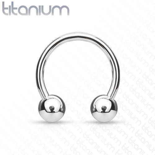 Piercing - podkova TITAN (1,6 x 10 mm, kuličky 4 mm)