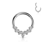 Segment kruh se zirkony, septum piercing 1,2 x 10 mm