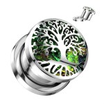 Plug do ucha s glitry - strom života (8 mm)