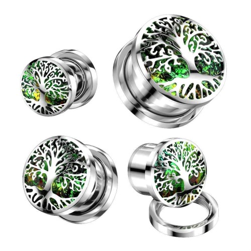 Plug do ucha s glitry - strom života (12 mm)