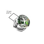 Plug do ucha s glitry - strom života (14 mm)