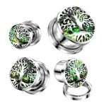 Plug do ucha s glitry - strom života (16 mm)