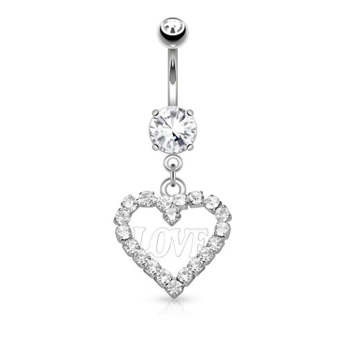 Piercing do pupíku srdíčko Love