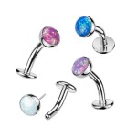 Obrácený PUSH IN piercing do pupíku TITAN (fialová)