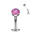 Obrácený PUSH IN piercing do pupíku TITAN (fialová)