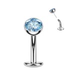 Obrácený PUSH IN piercingu do pupíku TITAN (vitrail medium)