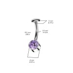PUSH IN piercingu do pupíku TITAN (červená)