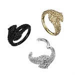 Černý ocelový kruh - helix / cartilage piercing had (1,2 x 8 mm)