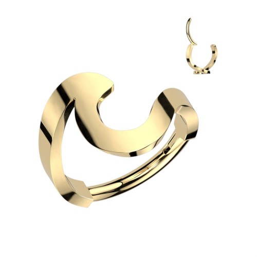 Zlacený ocelový kruh - helix / cartilage piercing (1,2 x 8 mm)
