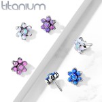 Kytička k PUSH IN piercing do nosu TITAN, bílý opál