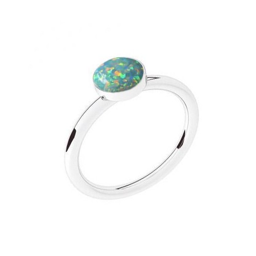 Stříbrný prsten s opálem (57)