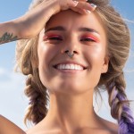 Piercing segment kruh TITAN, modrý opál, 1,2 x 8 mm