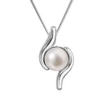Stříbrný náhrdelník s pravou říční perlou 22038.1 bílý [0]