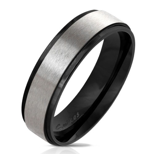 Černý ocelový prsten (65)