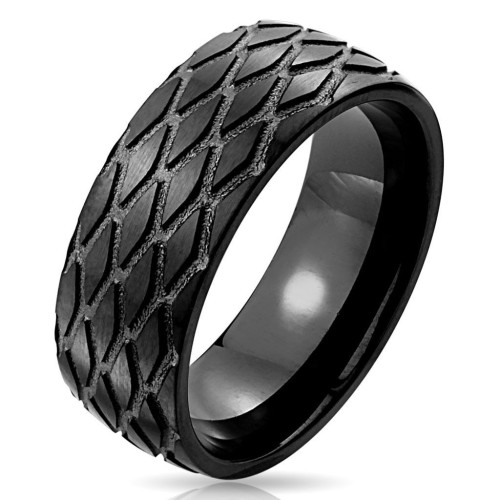 Ocelový prsten dekor pneumatika (60)
