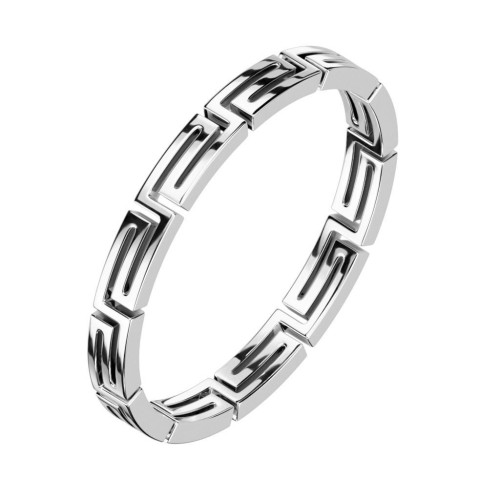 Ocelový prsten řecký klíč (55)