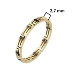 Zlacený ocelový prsten řecký klíč (52)