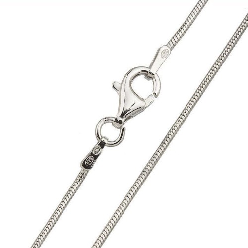 Stříbrný řetízek - had 1 mm (36 + 5 cm, 2,76 g)