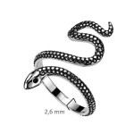 Ocelový prsten had (55)