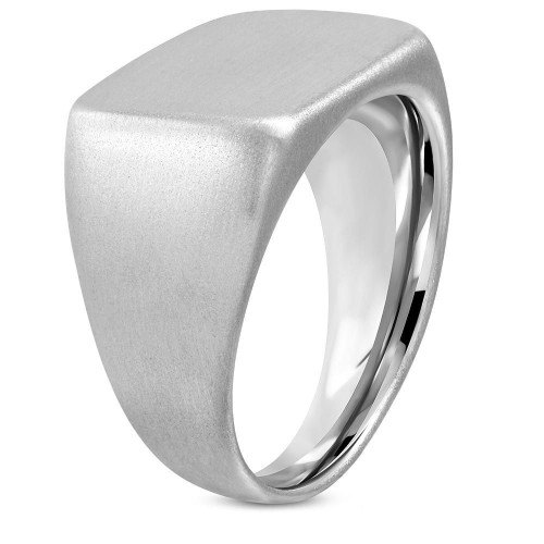 Pečetní ocelový prsten matný (56)