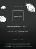 Náhrdelník se syntetickým opálem a krystaly Preciosa modrý kulatý 32083.1 blue
