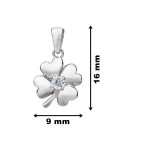 Stříbrný přívěsek čtyřlístek se zirkonem [1]