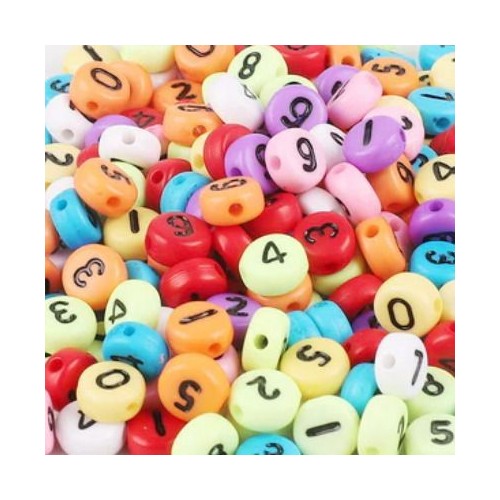 Plastový korálek - číslice (5)