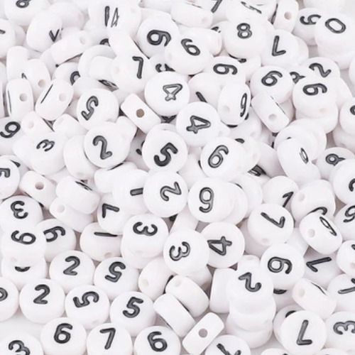 Plastový korálek - číslice (6)