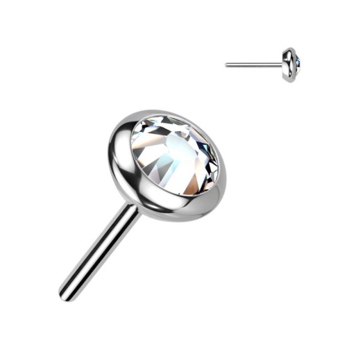 Kamínek k PUSH IN piercing do nosu TITAN, 3 mm zirkon