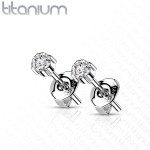 Titanové náušnice se zirkony (5 mm)