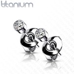 Titanové náušnice se zirkony (4 mm)