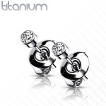 Titanové náušnice se zirkony (4 mm)