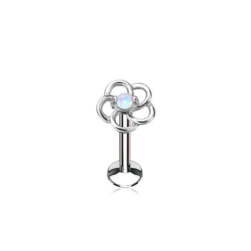 Piercing do brady kytička 1,2 x 6 mm, bílý opál