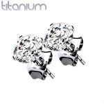 Titanové náušnice se zirkony (3 mm)