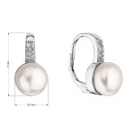 Stříbrné náušnice visací s bílou říční perlou 21069.1 [1]