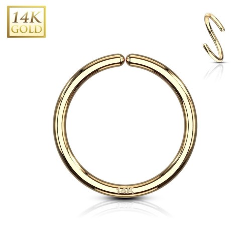 Zlatý piercing - kruh, Au 585/1000 (0,8 x 7 mm)