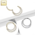 Zlatý piercing do nosu nebo ucha, 1,2 x 8 mm, Au 585/1000