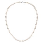 Perlový náhrdelník z pravých říčních perel bílé oválné perly 22037.1 [0]