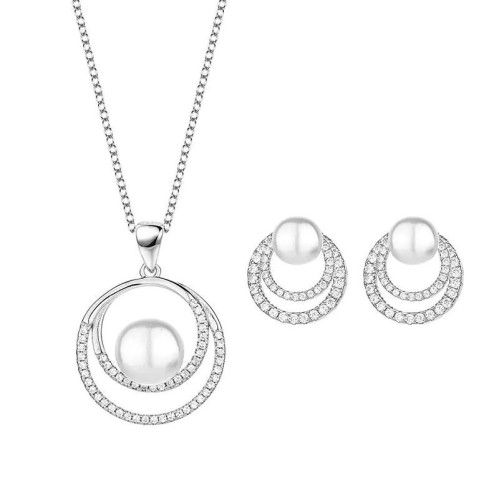 Stříbrná souprava šperků s perlou